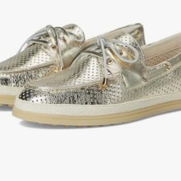 Dolce Vita Metallic Leather Boat Shoes
 Perforated Women's Loafers 8.5 - Picture 1 of 8